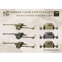German 7.5cm Anti-Tank Gun PaK 40 w/Winter Artillery Crew  -  Border (1/35)