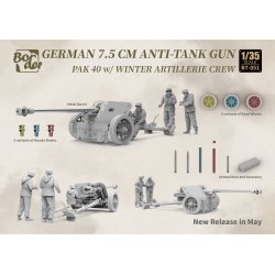 German 7.5cm Anti-Tank Gun PaK 40 w/Winter Artillery Crew  -  Border (1/35)