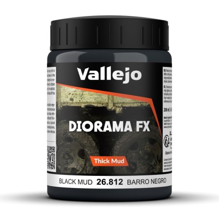 Vallejo Diorama Effects 200ml  -  Black Thick Mud