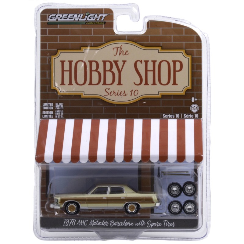[The Hobby Shop Series 10]  1978 AMC Matador Barcelona with Spare Tears  -  Greenlight (1/64)
