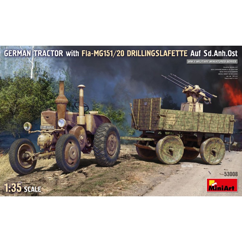 Lanz Bulldog Tractor with Fla-MG151/20 Drillingslafette auf Sd.Anh.Ost  -  MiniArt (1/35)