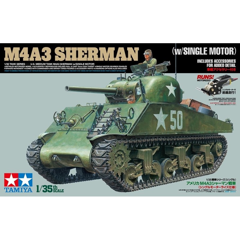 U.S. Medium Tank M4A3 Sherman w/Single Motor  -  Tamiya (1/35)
