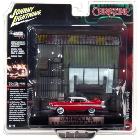 1958 Plymouth Fury [Christine] + Diorama  -  Johnny Lightning (1/64)