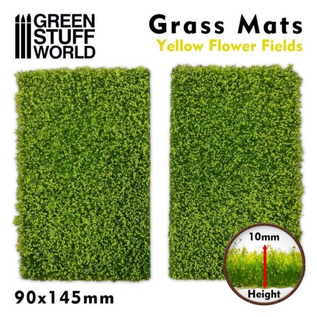Grass Mat Cutouts Yellow Flower Field - Green Stuff World