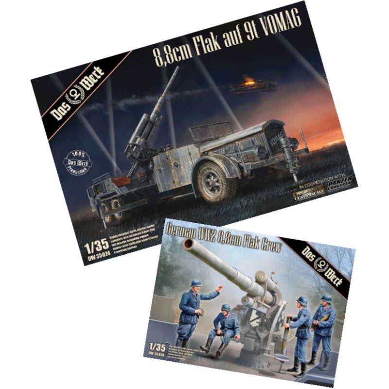 8,8 cm Flak on a 9t VOMAG + Crew  -  Das Werk (1/35)