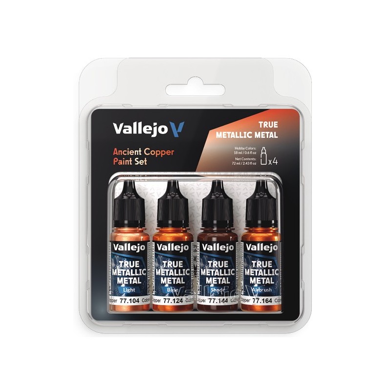 Vallejo True Metallic Metal [Ancient Copper Paint Set] 4 x 18ml