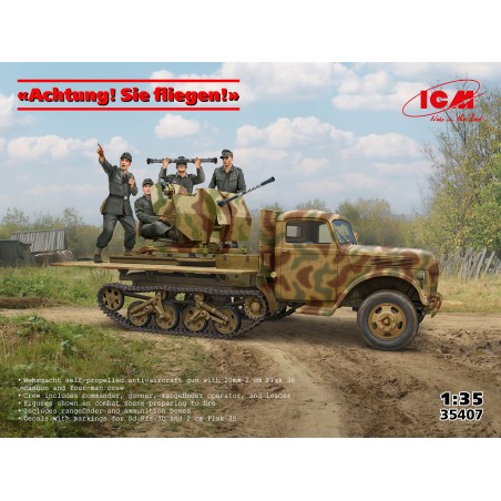 Achtung! Sie fliegen! Sd.Kfz.3b with 2 cm Flak and Crew  -  ICM (1/35)