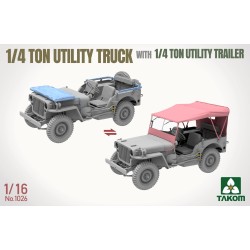 Jeep Willys ¼-ton Truck with ¼-ton Trailer  -  Takom (1/16)