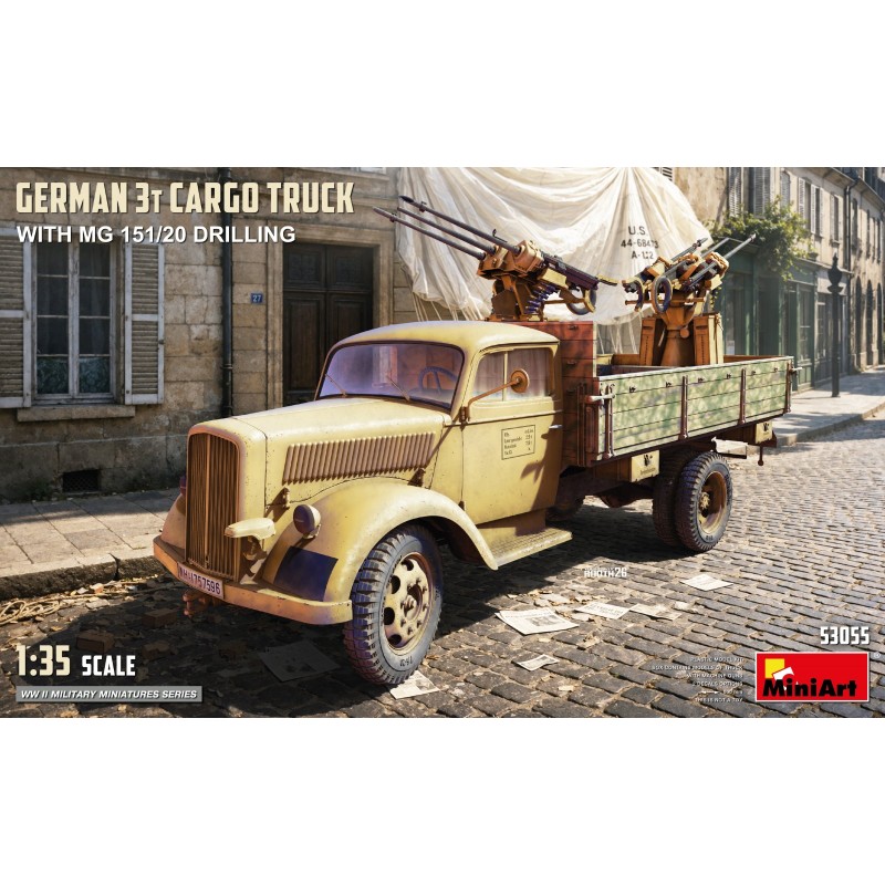 Opel Blitz 3T Cargo Truck with MG 151/20 Drilling  -  MiniArt (1/35)