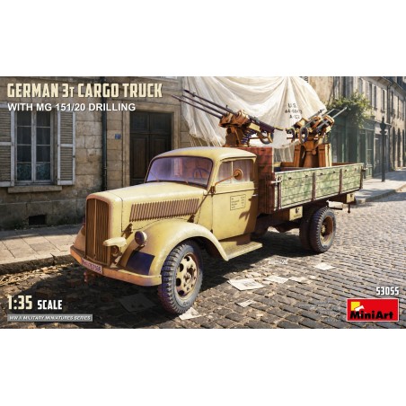 Opel Blitz 3T Cargo Truck with MG 151/20 Drilling  -  MiniArt (1/35)