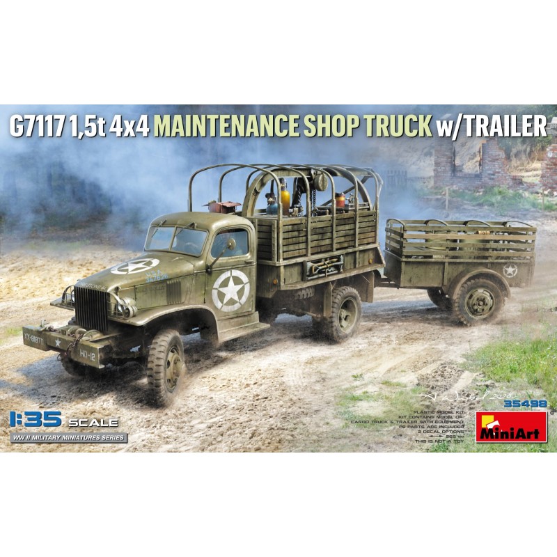 Chevrolet G7117 1,5t 4x4 Maintenance Shop Truck with Trailer  -  MiniArt (1/35)