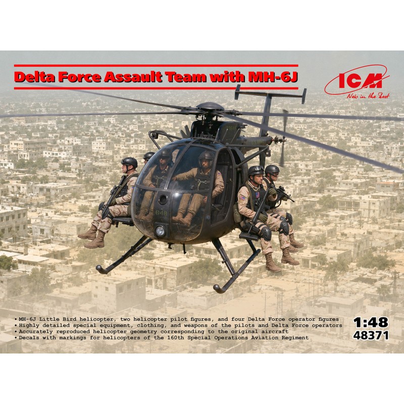 Delta Force Assault Team with MH-6J  -  ICM (1/48)