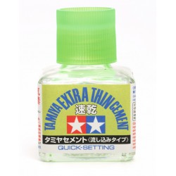 Tamiya Extra Thin Cement Quick-Setting 40ml (w/brush)