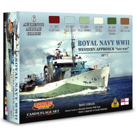 Lifecolor Acrylic Colors - Royal Navy WWII 6 Colors Set