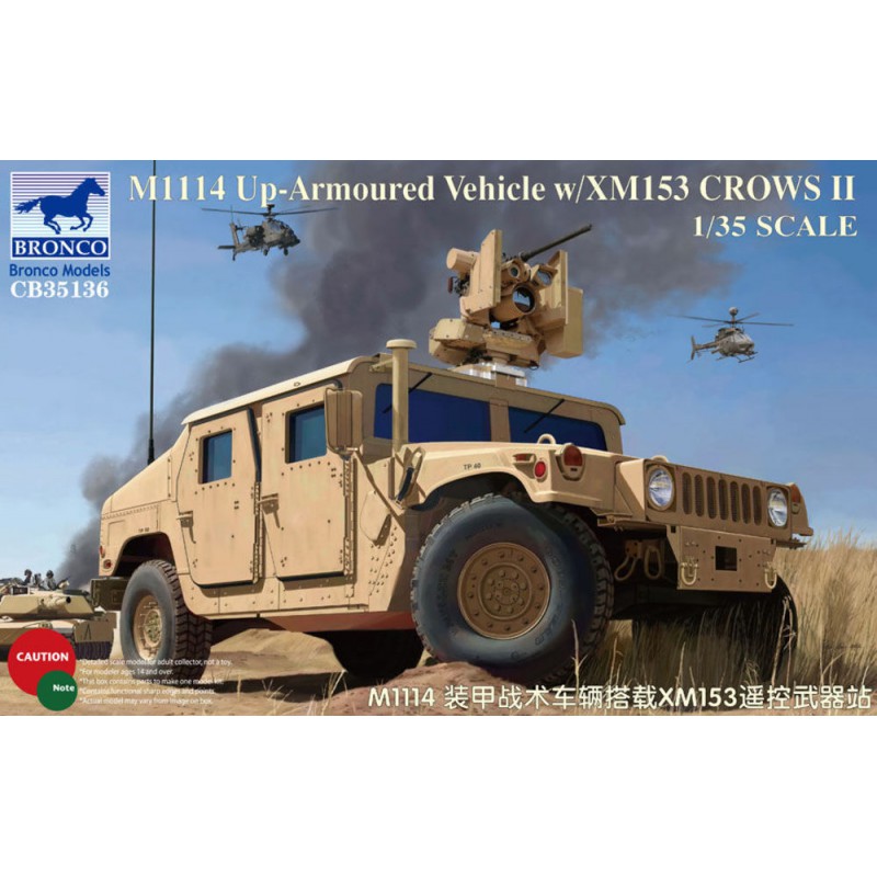 Humvee M1114 Up-Armored Vehicule w/XM153 Crows II  -  Bronco (1/35)
