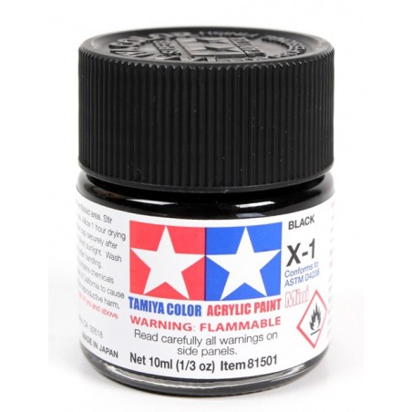 Tamiya Color Acrylic Paint Mini 10ml   [ X-1  Black ]