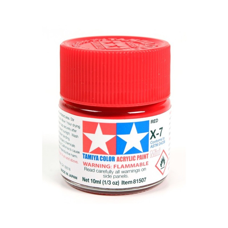 Tamiya Color Acrylic Paint Mini 10ml  [ X-7  Red ]