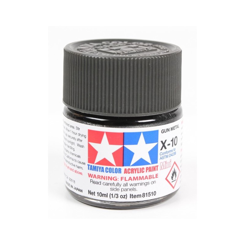 Tamiya Color Acrylic Paint Mini 10ml  [ X-10  Gun Metal ]