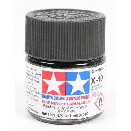 Tamiya Color Acrylic Paint Mini 10ml  [ X-10  Gun Metal ]