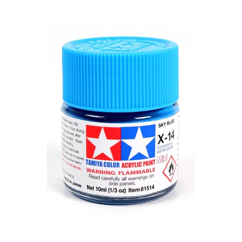 Tamiya Color Acrylic Paint Mini 10ml  -  X-14 Sky Blue