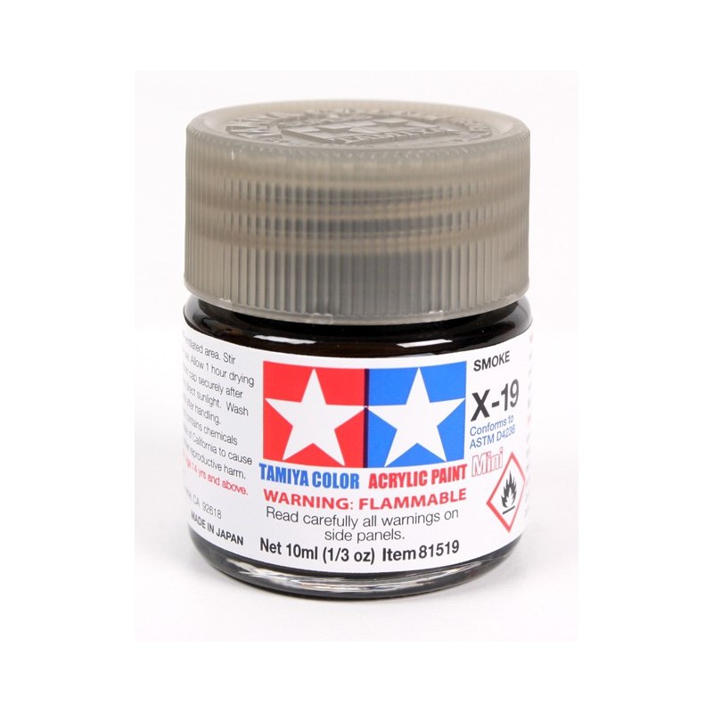 Tamiya Color Acrylic Paint Mini 10ml  -  X-19 Smoke