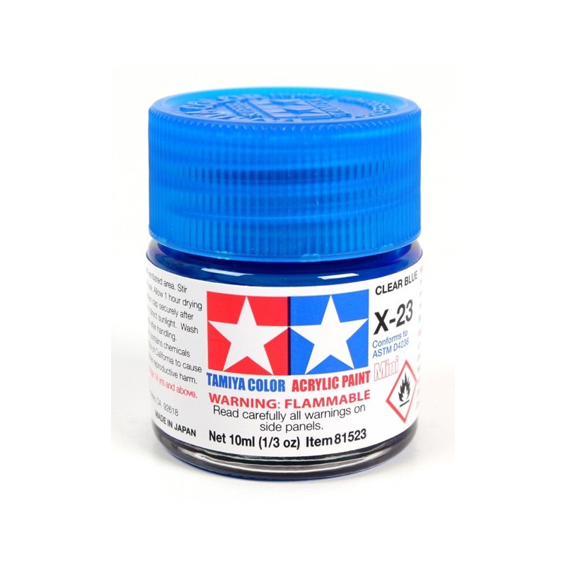 Tamiya Color Acrylic Paint Mini 10ml  -  X-23 Clear Blue