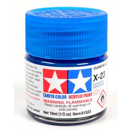 Tamiya Color Acrylic Paint Mini 10ml  -  X-23 Clear Blue