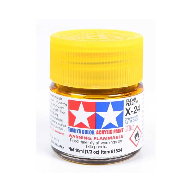 Tamiya Color Acrylic Paint Mini 10ml  -  X-24 Clear Yellow