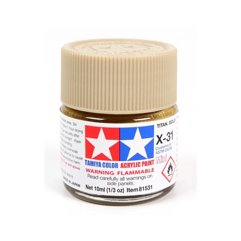 Tamiya Color Acrylic Paint Mini 10ml  -  X-31 Titanium Gold