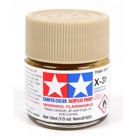 Tamiya Color Acrylic Paint Mini 10ml  -  X-31 Titanium Gold