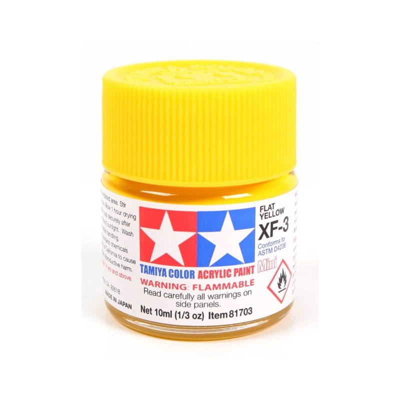 Tamiya Color Acrylic Paint Mini 10ml  -  XF-3 Flat Yellow