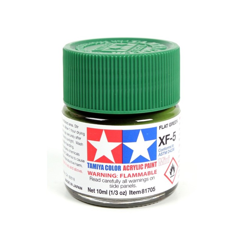 Tamiya Color Acrylic Paint Mini 10ml  -  XF-5 Flat Green