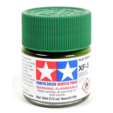 Tamiya Color Acrylic Paint Mini 10ml  -  XF-5 Flat Green