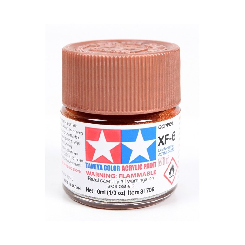 Tamiya Color Acrylic Paint Mini 10ml  -  XF-6 Flat Copper