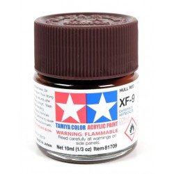 Tamiya Color Acrylic Paint Mini 10ml  -  XF-9 Hull Red