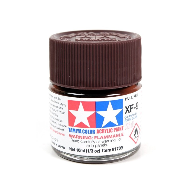 Tamiya Color Acrylic Paint Mini 10ml  -  XF-9 Hull Red