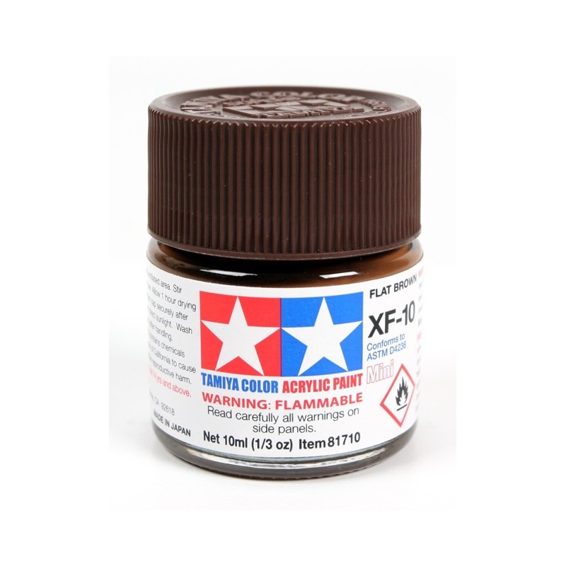 Tamiya Color Acrylic Paint Mini 10ml  -  XF-10 Flat Brown