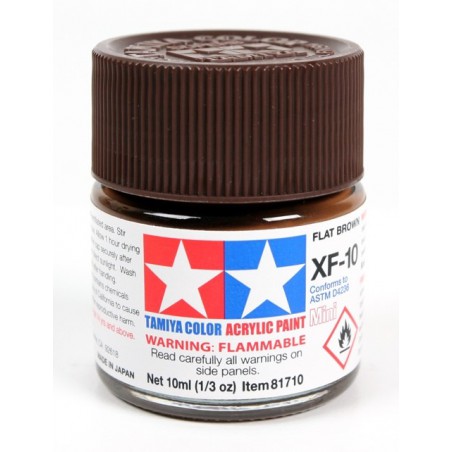 Tamiya Color Acrylic Paint Mini 10ml  -  XF-10 Flat Brown