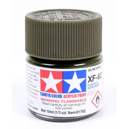 Tamiya Color Acrylic Paint Mini 10ml  -  XF-62 Olive Drab