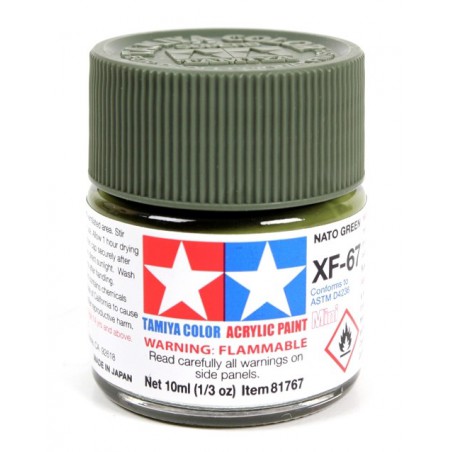 Tamiya Color Acrylic Paint Mini 10ml  -  XF-67 NATO Green