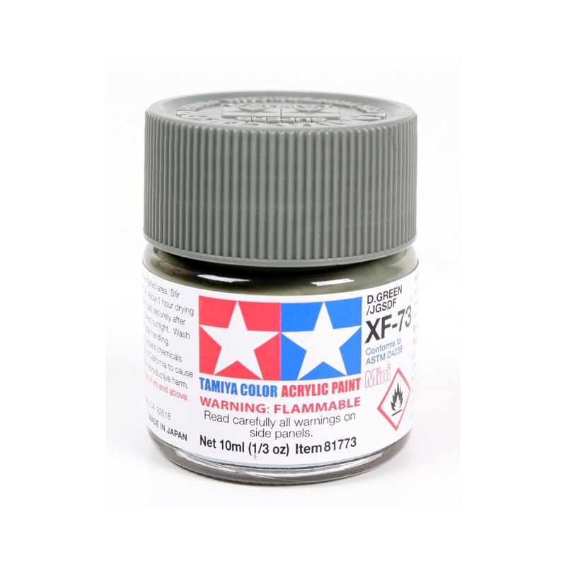 Tamiya Color Acrylic Paint Mini 10ml  -  XF-73 Dark Green (JGSDF)