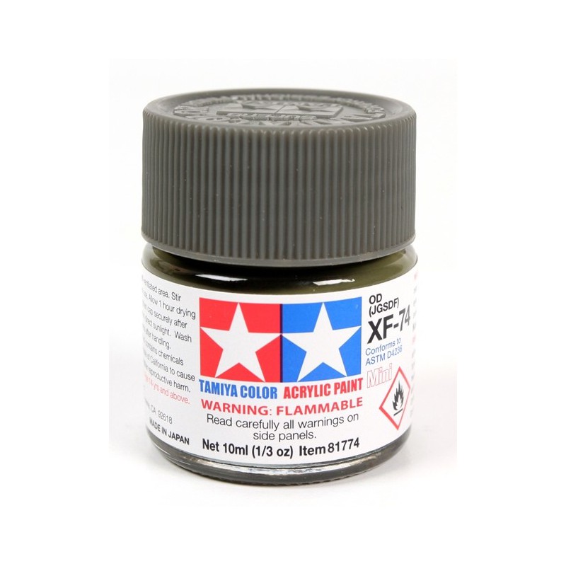 Tamiya Color Acrylic Paint Mini 10ml  -  XF-74 Olive Drab (JGSDF)