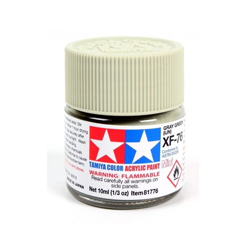 Tamiya Color Acrylic Paint Mini 10ml  -  XF-76 Grey Green (IJN)