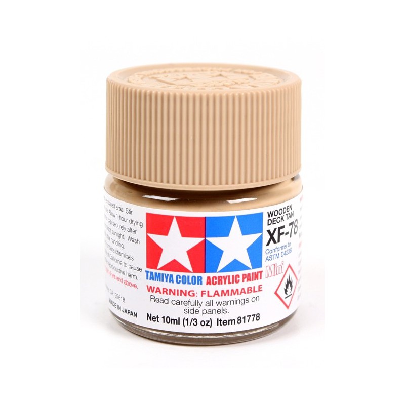 Tamiya Color Acrylic Paint Mini 10ml  -  XF-78 Wooden Deck Tan