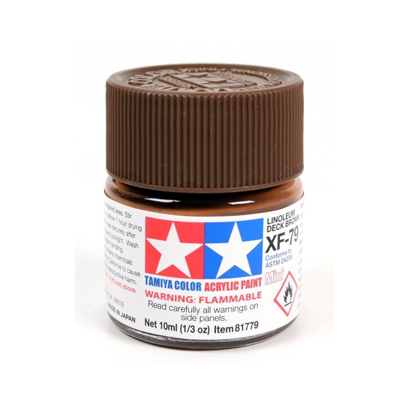 Tamiya Color Acrylic Paint Mini 10ml  -  XF-79 Linoleum Deck Brown