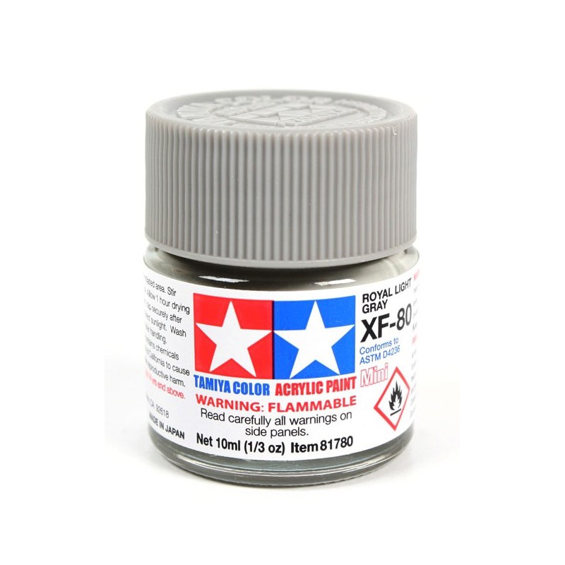 Tamiya Color Acrylic Paint Mini 10ml  -  XF-80 Royal Light Grey