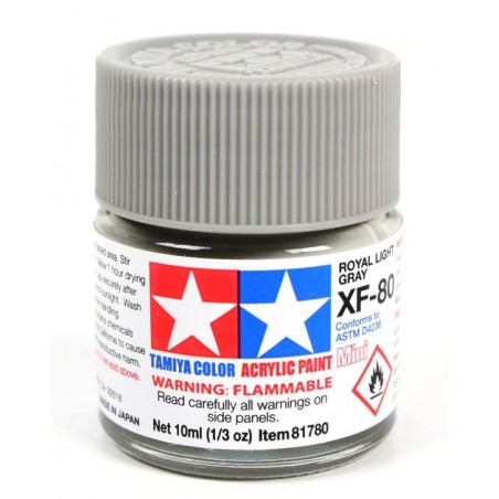 Tamiya Color Acrylic Paint Mini 10ml  -  XF-80 Royal Light Grey