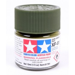 Tamiya Color Acrylic Paint Mini 10ml  -  XF-81 Dark Green 2 (RAF)