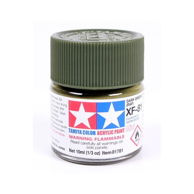 Tamiya Color Acrylic Paint Mini 10ml  -  XF-81 Dark Green 2 (RAF)