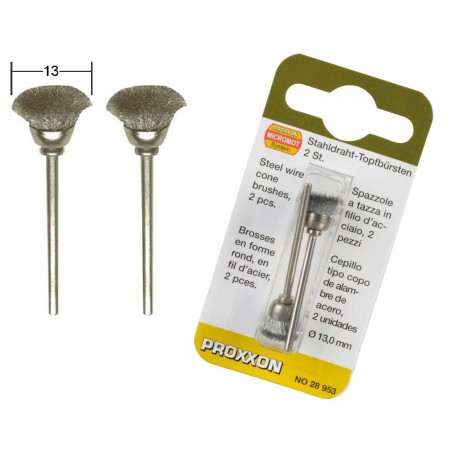 Brosses Ronde en Fils d'Acier Ø13mm (2x) - Proxxon